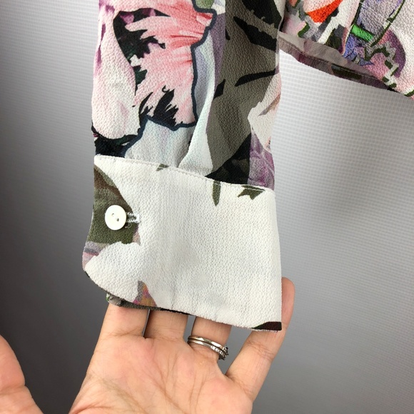 Johanne Beck Button Down Boxy Floral Blouse, Sz. S - Picture 3 of 6